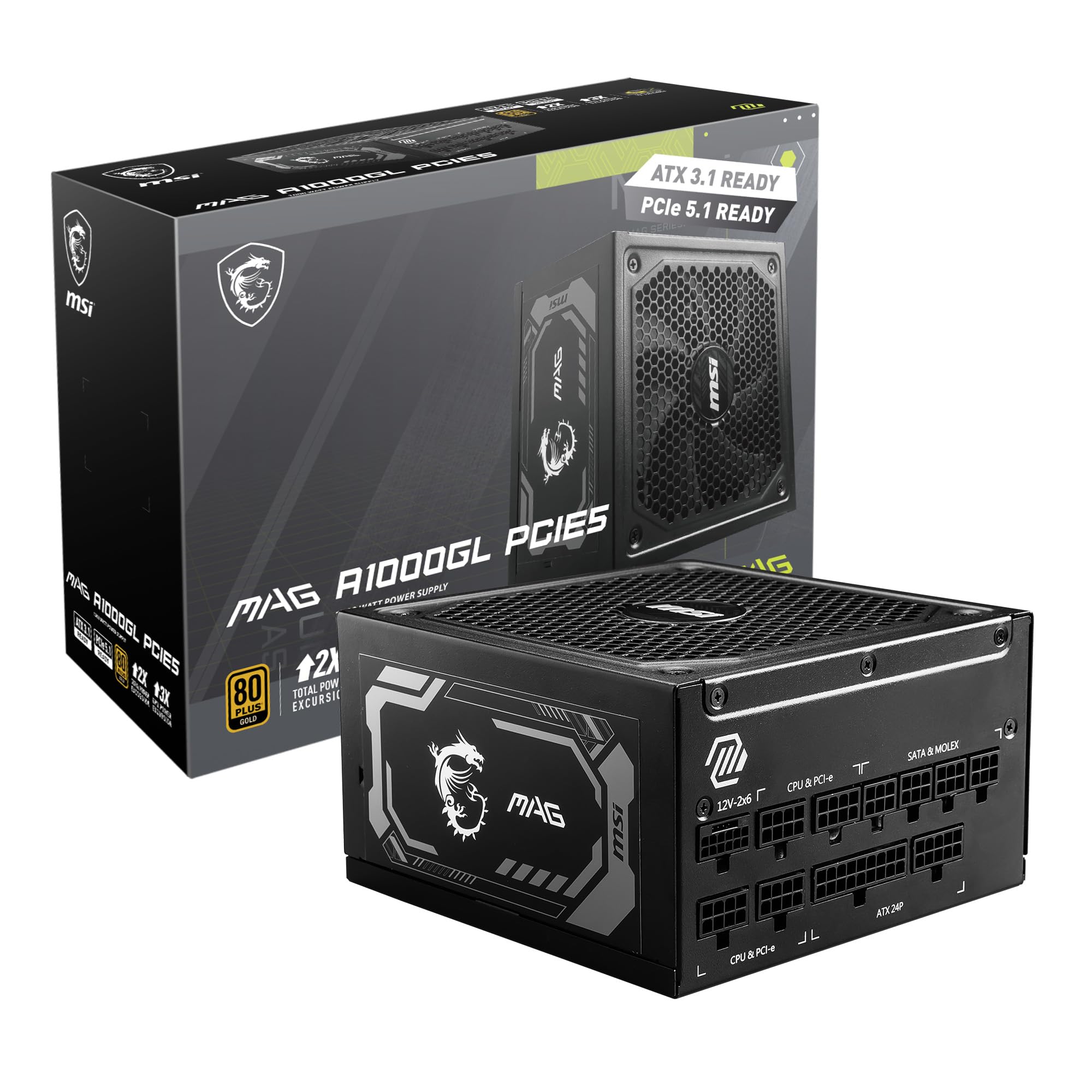 PSU MSI MAG A1000GL 80+ GOLD FULL MODULAR PCIE-5